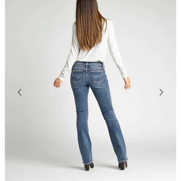 Silver Jeans Co. Elyse Curvy Fit Mid Rise Slim Boot Denim Jeans 28 x 33 - Picture 2 of 10